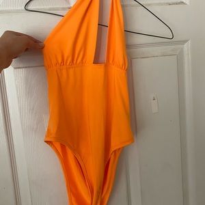 Bright Orange Halter Bodysuit // Condition: never worn